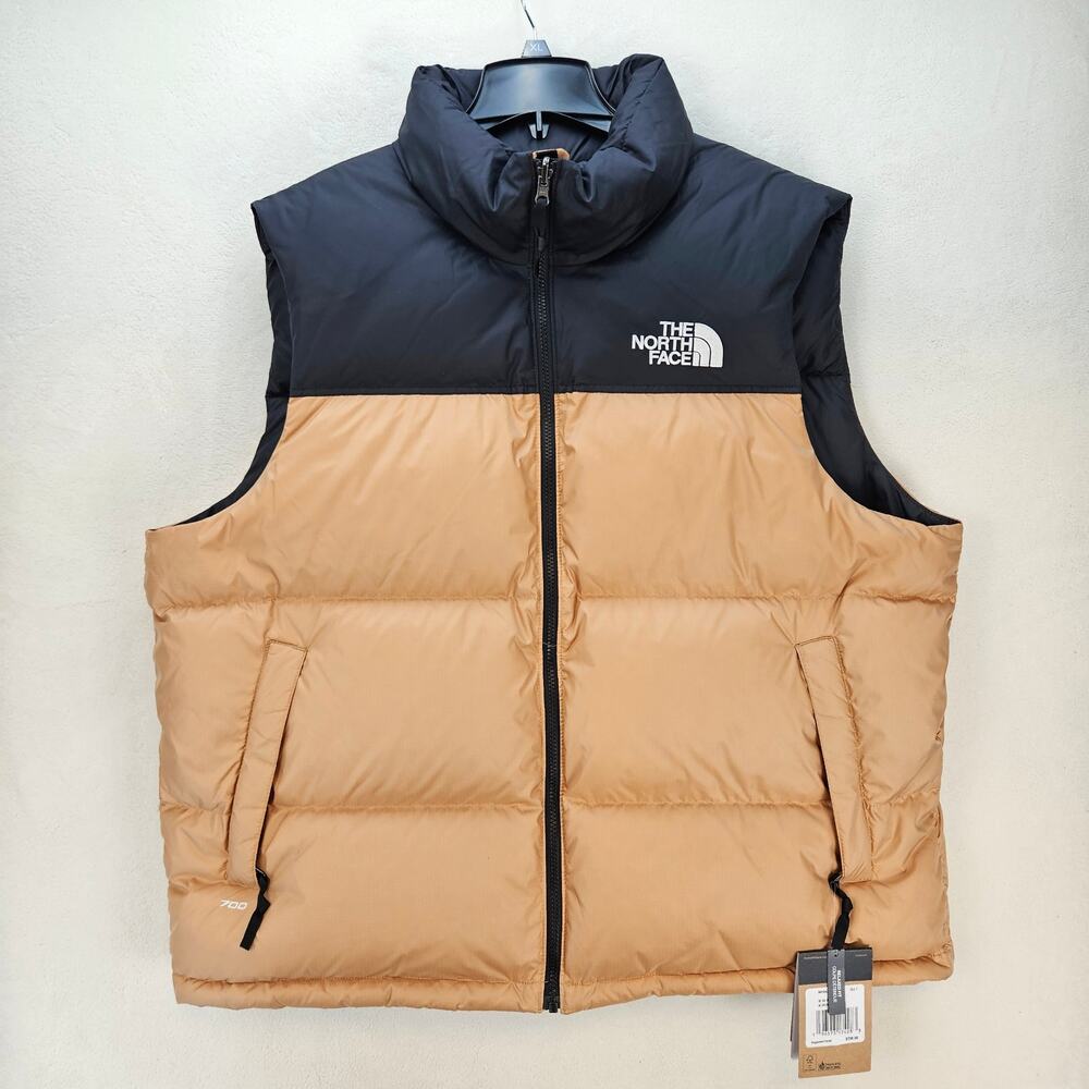 THE NORTH FACE MEN'S XXL 1996 NUPTSE 700 DOWN PUFFER VEST ALMOND BUTTER NWT $230